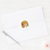 Fox en Owl Ronde Sticker (Envelop)