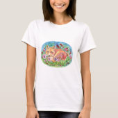 Fox en pansies t-shirt (Voorkant)