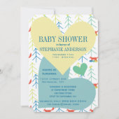 Fox en pine Tree Baby Boy Shower-uitvindingen Kaart (Voorkant)