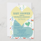 Fox en pine Tree Baby Boy Shower-uitvindingen Kaart (Voorkant)