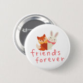Fox en Rabbit Best Friend Ronde Button 5,7 Cm (Voorkant /achterkant)