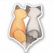 Fox en Raccoon Sticker (Voorkant)