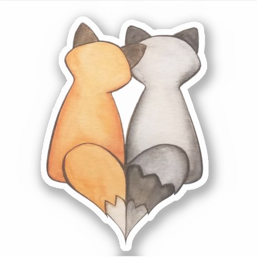 Fox en Raccoon Sticker (Voorkant)