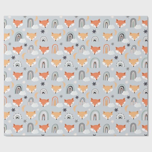 Fox en Rainbows Cadeaupapier (Vlak)