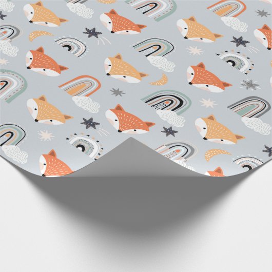 Fox en Rainbows Cadeaupapier (Hoek)
