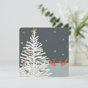 Fox en robin kerstkaart kaart