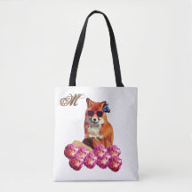 Fox en Rozen Kunst Persoonlijke Canvas tas