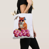 Fox en Rozen Kunst Persoonlijke Canvas tas (Dichtbij)