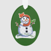 Fox en Snowman Friends Kerstmis Ornament (voorkant)