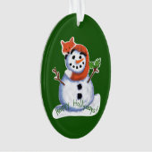 Fox en Snowman Friends Kerstmis Ornament (voorkant)