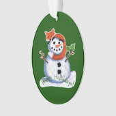 Fox en Snowman Friends Kerstmis Ornament (voorkant)