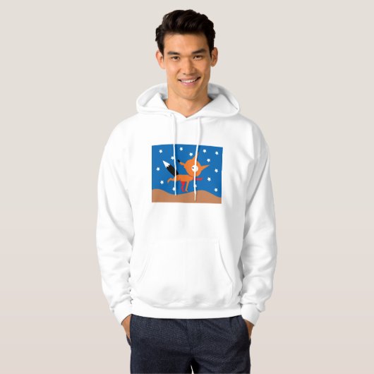 Fox en sterren Mannen hoodie (Voorkant volledig)