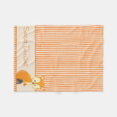 Fox- en Tan- en Oranje strepen | Gepersonaliseerd Fleece Deken (Voorkant (Horizontaal))