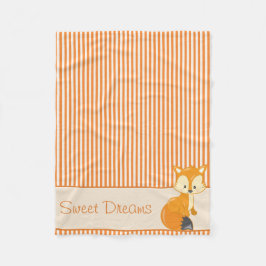 Fox- en Tan- en Oranje strepen | Gepersonaliseerd Fleece Deken