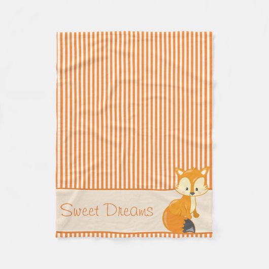 Fox- en Tan- en Oranje strepen | Gepersonaliseerd Fleece Deken (Voorkant)