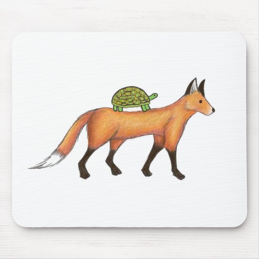 Fox en Turtle Mousepad Muismat (Voorkant)