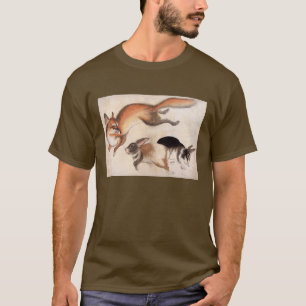 Fox en twee hazen,  Japans schilderen T-shirt
