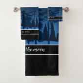 Fox en volle maan 's middags bad handdoek (Insitu)