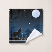 Fox en volle maan 's middags bad handdoek (Wasdoekje)