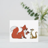 Fox en Weasel Talk Briefkaart (Staand voorkant)