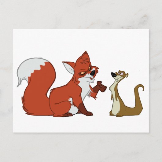 Fox en Weasel Talk Briefkaart (Voorkant)