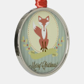 Fox en Wreath Metalen Ornament (Rechts)