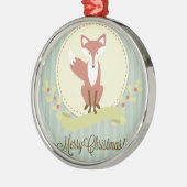 Fox en Wreath Metalen Ornament (Links)