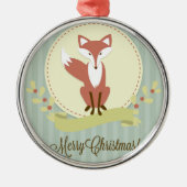 Fox en Wreath Metalen Ornament (Voorkant)
