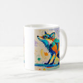 Fox Expressive abstracte dierlijke kunst ontwerp Koffiemok (Voorkant rechts)