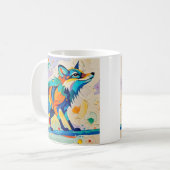 Fox Expressive abstracte dierlijke kunst ontwerp Koffiemok (Voorkant links)
