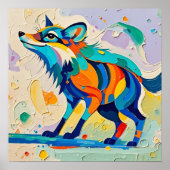 Fox Expressive abstracte dierlijke kunst ontwerp Poster (Voorkant)