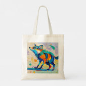 Fox Expressive abstracte dierlijke kunst ontwerp Tote Bag (Achterkant)