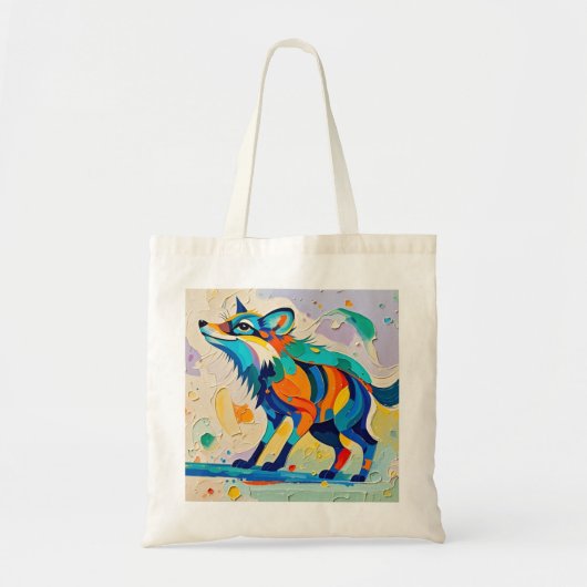 Fox Expressive abstracte dierlijke kunst ontwerp Tote Bag (Voorkant)