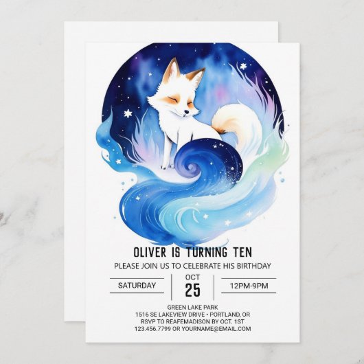 Fox Fables in het bos Verjaardag Kaart (Voorkant / Achterkant)