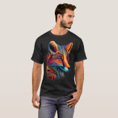 Fox Face Beautiful Colorful Artistic Animal T-shirt (Voorkant volledig)