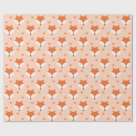 Fox Face Heart Animal Cadeaupapier (Vlak)