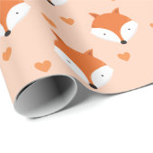 Fox Face Heart Animal Cadeaupapier (Rol Hoek)