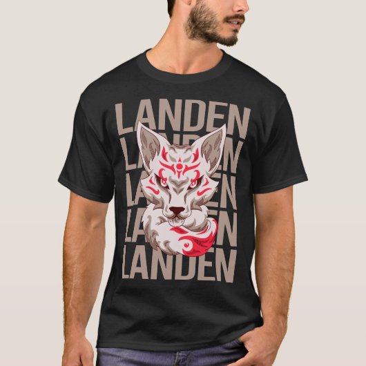 Fox Face - Landen Naam T-shirt (Voorkant)