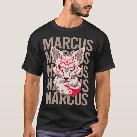 Fox Face - Marcus naam T-shirt (Voorkant)