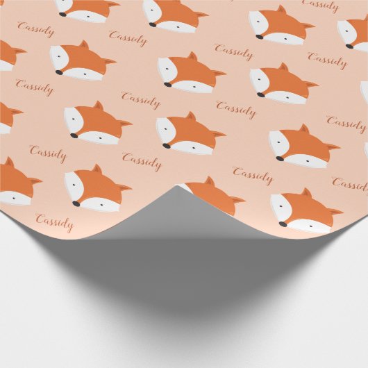Fox Face Name Animal Cadeaupapier (Hoek)