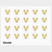 Fox Face Ronde Sticker (Vel)
