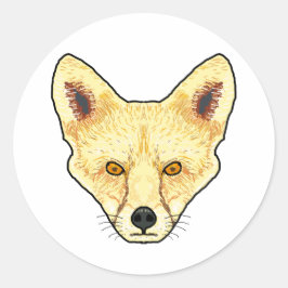Fox Face Ronde Sticker