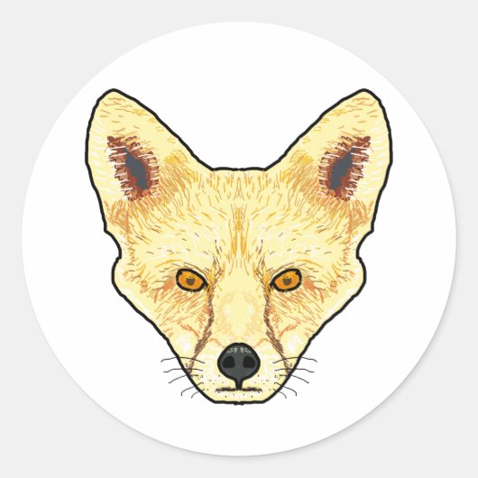 Fox Face Ronde Sticker (Voorkant)