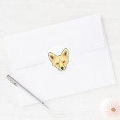 Fox Face Ronde Sticker (Envelop)