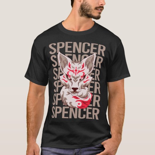 Fox Face - Spencer Naam T-shirt (Voorkant)