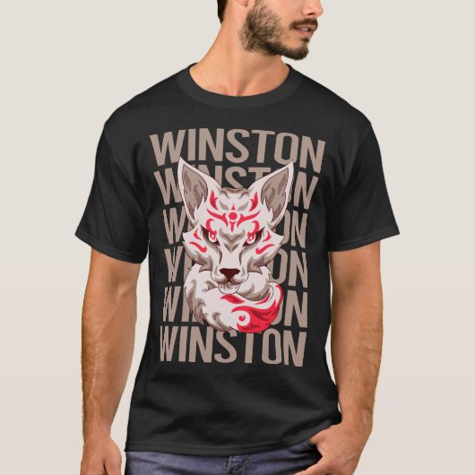 Fox Face - Winston Naam T-shirt (Voorkant)