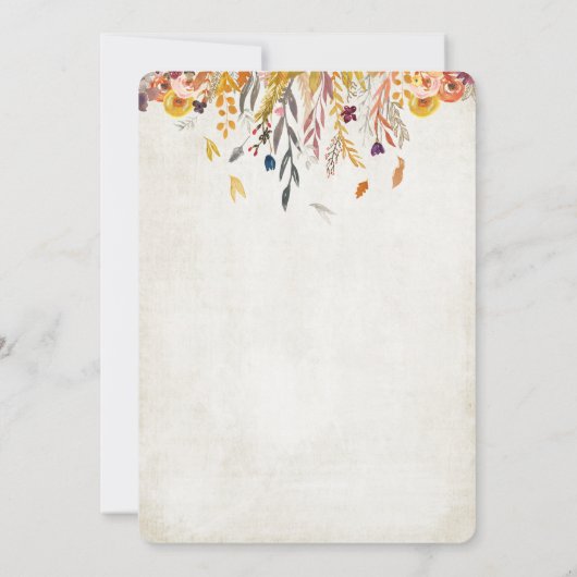 Fox Fall verlaat Pumpkin Baby shower Invitation Kaart (Achterkant)