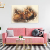 Fox familie canvas afdruk (Insitu (Woonkamer))
