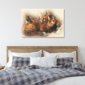 Fox familie canvas afdruk (Insitu (Slaapkamer))