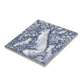 Fox Family Blue White Woodland Forest Denim Tegeltje (Zijkant)